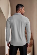 COOFANDY Men's Muscle Fit Dress Shirts Wrinkle-Free Long Sleeve Casual Button Down Shirts - Image 8