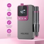 Electric Nail Drill Professional, Portable Nail File for Acrylic Gel Nails, Cordless Rechargeable Ultra Power Nail Drill Kit 40000RPM, HMC320 Salon-Grade Efile Nail Machine (Dark Grey) - Image 5