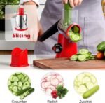 Cheese Grater Rotary, Rotary Grater for Kitchen, Kitchen Grater Vegetable Slicer with 3 Drum Blades, Fast Cutting Cheese Shredder for Vegetables and Nuts - Image 5