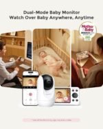 Momcozy Smart WiFi Baby Monitor with Camera and Audio, 5" 1080P Screen with Wall Mount, Motion & Cry Detection, Safe Fence,Clear Night Vision, 5000mAh Battery, 2-Way Talk, Photo & Video Recording,BM04 - Image 3