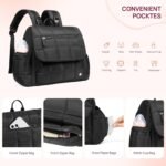 Telena Diaper Bag Mini Diaper Backpack with Changing Pad, Puffer Baby Travel Bag with Insulated Pockets, Stroller Straps, Black - Image 5