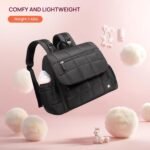 Telena Diaper Bag Mini Diaper Backpack with Changing Pad, Puffer Baby Travel Bag with Insulated Pockets, Stroller Straps, Black - Image 8