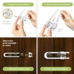 Sliding Cabinet Locks (4-Pack) 8 inch, Multi-Purpose Child Safety Lock by Skyla Homes - No Tools or Drilling Required, Best for Baby Proofing, Strong ABS Free Plastic Knob Cover - Image 6