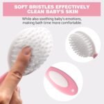5-Piece Baby Grooming Kit with Multi-Use Storage Pouch - Infant Brush,Rounded Comb,Scissors,Nail Clippers & Emery Board -Essentials for Newborn Care & Travel Pink - Image 4