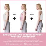 Posture Corrector for Women and Men,4 In 1 Adjustable Full Back Brace,Posture Braces Can Relieve Upper and Lower Back Pain, Shoulder Braces for Hunchback,Scoliosis, Lumbar Spine, Spine（Large Pink） - Image 4