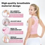 Posture Corrector for Women and Men,4 In 1 Adjustable Full Back Brace,Posture Braces Can Relieve Upper and Lower Back Pain, Shoulder Braces for Hunchback,Scoliosis, Lumbar Spine, Spine（Large Pink） - Image 6