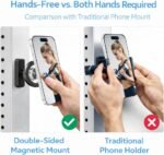 LEPHYON Magnetic Phone Holder for Gym, Ultra Strong Magnet Phone Mount for Exercise Equipment, Compatible with iPhone Samsung All Cell Phones, Adjustable 360° Rotation, No-Slip Workout Accessory - Image 5