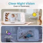 Smart WiFi Baby Monitor with 5” OLED Screen & Camera, 1080P HD, 360° Pan/Tilt, 4X Zoom, Two-Way Audio, Cry & Motion Alerts, Night Vision, Temperature Sensor, Long-Battery, App & Screen View - Image 7