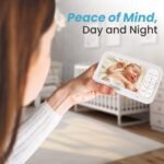 Smart WiFi Baby Monitor with 5” OLED Screen & Camera, 1080P HD, 360° Pan/Tilt, 4X Zoom, Two-Way Audio, Cry & Motion Alerts, Night Vision, Temperature Sensor, Long-Battery, App & Screen View - Image 8