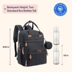 BabbleRoo Diaper Bag Backpack - Baby Essentials Travel Tote - Multi Function Water Resistant Diaper Bag, Travel Essentials Baby Bag with Changing Pad, Stroller Straps & Pacifier Case - Unisex, Black - Image 3
