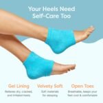 ZenToes Moisturizing Socks for Cracked Heel Treatment, Vitamin E, Olive Oil and Jojoba Oil Infused Heel Socks, Galentines Day Gifts, Self Care Gifts for Women (Fuzzy Blue, Regular) - Image 5