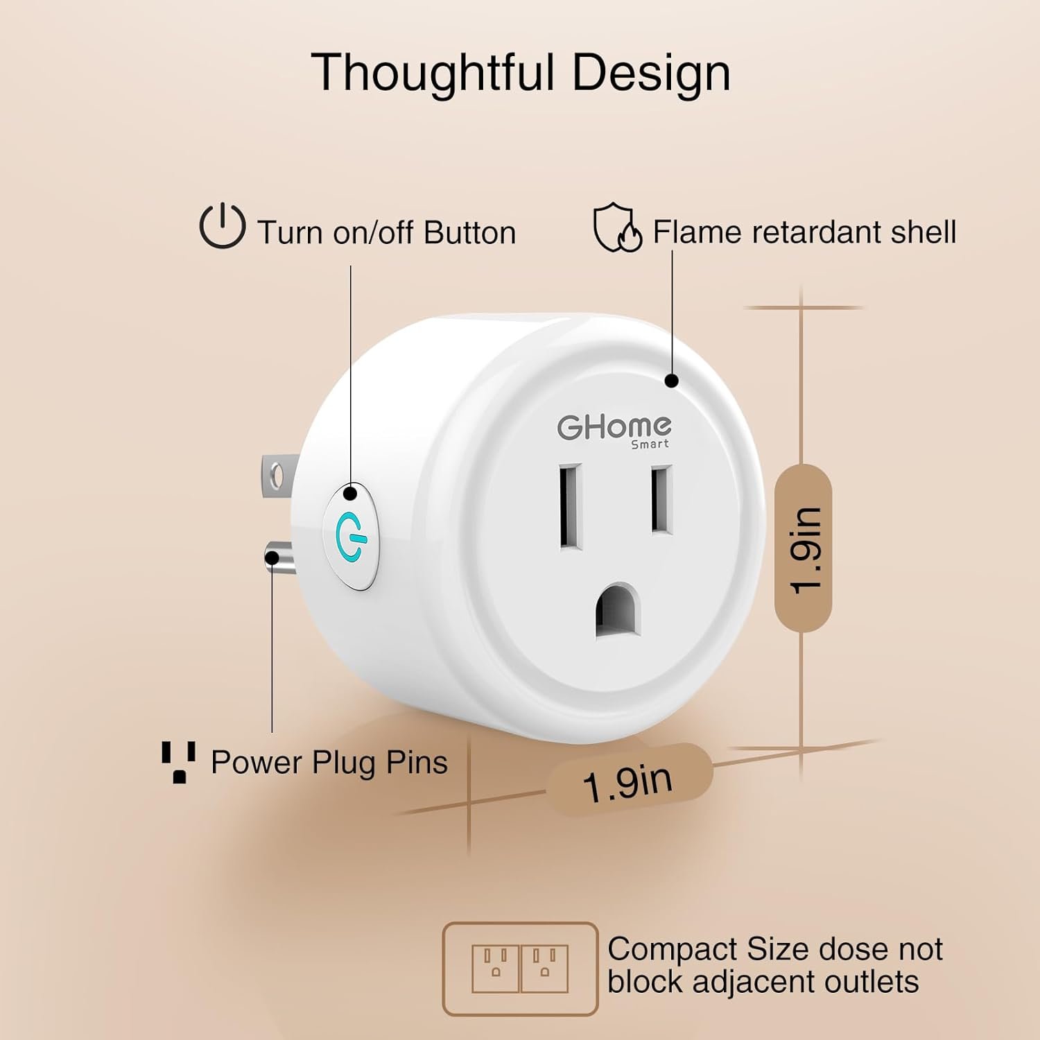 GHome Smart Plug, WiFi Smart Plugs Work with Alexa and Google Home, Smart Outlet Timer with APP Remote Control, 2.4GHz Wi-Fi Only, No Hub Required, ETL FCC Listed - Image 10