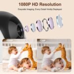 DEASON No WiFi Baby Monitor with Camera and Audio, Early Education and White Noise 64G TF Card 5" Screen 1080P Video 2-Way Talk, Sound & Temp Alarm, Night Vision and 1200ft Range - Image 4