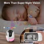 DEASON No WiFi Baby Monitor with Camera and Audio, Early Education and White Noise 64G TF Card 5" Screen 1080P Video 2-Way Talk, Sound & Temp Alarm, Night Vision and 1200ft Range - Image 5