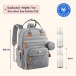 BabbleRoo Diaper Bag Backpack - Baby Essentials Travel Tote - Multi Function Water Resistant Diaper Bag, Travel Essentials Baby Bag with Changing Pad, Stroller Straps & Pacifier Case - Light Gray - Image 3