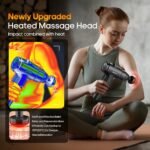 AERLANG Massage Gun with Heat Deep Tissue Back Massager Neck Massager for Pain Relief,Muscle Percussion Massage Gun, Birthday Gifts for Men Women Dad him Handheld Message Gun with 7Heads&Silent - Image 3