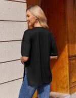 Ekouaer 4 Packs Women’s Maternity Shirts Short Sleeve Split Side Pregnancy Tee Tops Tunic Blouse Mama Clothes - Image 5