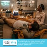 UCB Alexa Light Bulb 130W Equivalent, Smart Light Bulbs Warm White to Daylight Tunable, A19 E26 Bluetooth LED Bulbs Work with Alexa Only for Bedroom Kitchen Living Office No WiFi Required 4 Pack - Image 4