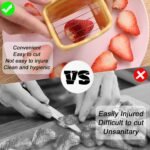 Tulobi 2-Piece Fruit Slicer Set, Stainless Steel, Mini Cup Slicer, Quick Salad Maker, Creative Kitchen Gadget (Navy Blue + Cyan) - Image 5