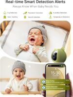 Outinput Baby Monitor with Camera and Audio, 2K 4MP Indoor Security Camera for Home, 360° PTZ, AI Crying & Feeding Alerts, Night Vision with Gentle Light, Soothing Lullabies, 2-Way Audio - Image 4