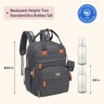 BabbleRoo Diaper Bag Backpack - Baby Essentials Travel Tote - Multi Function Water Resistant Diaper Bag, Travel Essentials Baby Bag with Changing Pad, Stroller Straps & Pacifier Case - Dark Gray - Image 3