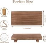 zoocatia Small Wood Tray Pedestal Stand Farmhouse Bathroom Decor Decorative Wooden Riser Kitchen Soap Dish Holder for Vanity, Counter, Sink, Brown - Image 5
