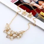 Zittop Fashion Women Crystal Flower Statement Gold Plated Necklace Earrings Jewelry Set - Image 6