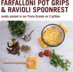 Monkey Business Pasta Shaped Silicone Kitchen Tools in a Gift Box / 2 of Our Big Pasta Shaped Kitchen Gadgets/Farfalloni Shaped Pot Grips, and Ravioli-Shaped Spoon Rest/Pasta Grande No. 2 - Image 3