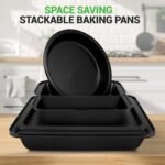 NutriChef 10-Piece Non-Stick Baking Set – Heavy-Duty Carbon Steel Bakeware Set w/ Cookie Sheets, Muffin Pan, Roasting Pan, Cake Pan, Baking Tray, Pizza Pan – Effortless Food Release & Easy Cleanup - Image 6