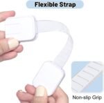 6-Pack Adhesive Baby proofing Strap Locks, Child Proof Cabinet Latches for Drawers, Microwave, Oven, Trash Can, Refrigerator, Toilet Lid, Adjustable No Drilling Need - Image 4