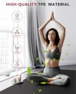 HAPBEAR Large Yoga Mat - 72"x36"x6mm (1/4 inch), Extra Wide Non-Slip Exercise Mat for Home Workout, Yoga, Pilates & Stretching, Durable & Eco-Friendly, Includes Bonus Resistance Bands & Carry Bag - Image 7