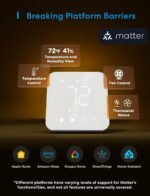 meross Smart Thermostat for Home, WiFi Thermostat Works with Matter, Alexa, Apple Home, Google Assistant, App & Voice Control, 7x24h Scheduling, Energy Saving, C-Wire Required - Image 4