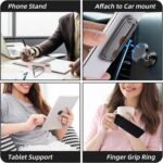 2 Pcs Cell Phone Holder Finger Kickstand, Foldable Metal Ultra-Thin Cellphone Back Grip Stand Universal Adjustable Holders for Magnetic Car Mount Compatible with Phone Tablets - Image 4