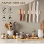 Astercook Knife Set, 13 Pieces Kitchen Knives Set with Healthy Anti-Rust Coating, Dishwasher Safe, Stainless Steel Chef Knife Sets with 6 Blade Guards, Perfect Valentine's Day Gifts for Kitchen - Image 4
