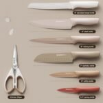 Astercook Knife Set, 13 Pieces Kitchen Knives Set with Healthy Anti-Rust Coating, Dishwasher Safe, Stainless Steel Chef Knife Sets with 6 Blade Guards, Perfect Valentine's Day Gifts for Kitchen - Image 6