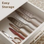 Astercook Knife Set, 13 Pieces Kitchen Knives Set with Healthy Anti-Rust Coating, Dishwasher Safe, Stainless Steel Chef Knife Sets with 6 Blade Guards, Perfect Valentine's Day Gifts for Kitchen - Image 7