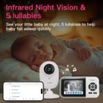 Smart Video Baby Monitor with Camera and Audio,Dual Mode,WiFi On/Off Switch,2.8inch Display,App,1080p Camera,1500ft Long Range,Night Vision,2-Way Talk,AI Baby Growth Album Function - Image 6