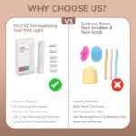 PELCAS Electric Dermaplaning Tool for Face with LED Light, Mini Facial Dermaplaning Razor Kit, Painless 3 Speeds Facial Peach Fuzz & Hair Removal at Home for Women with 6 Blades Off White - Image 7