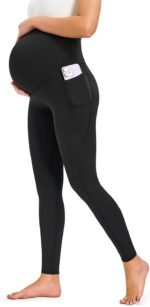 JOYSPELS Smooth Feeling Maternity Leggings Over The Belly with Pockets Workout Pregnancy Pants - Image 4