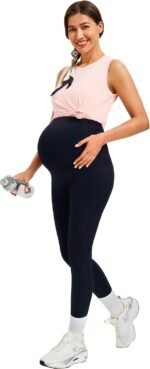 JOYSPELS Smooth Feeling Maternity Leggings Over The Belly with Pockets Workout Pregnancy Pants - Image 6