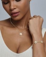 PAVOI 14K Gold Plated Clover Necklaces for Women - Lucky Four Leaf Clover Necklace Pendant - Trendy Flower Black Onyx Gemstone Mother of Pearl Jewelry Gifts - Image 4