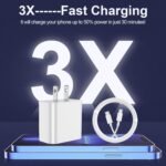 iPhone Charger Fast Charging 2 Pack Type C Wall Charger Block with 2 Pack [6FT&10FT] Long USB C to Lightning Cable for iPhone 14/13/12/12 Pro Max/11/Xs Max/XR/X,AirPods Pro - Image 5