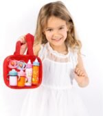 fash n kolor My Sweet Baby Disappearing Doll Feeding Set | Baby Care 6 Piece Doll Feeding Set (Red) - Image 3