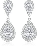 Jewelry Set for Women Silver Jewelry Set for Brides Bridesmaid Rhinestone Choker Necklace Earrings Bracelet Set for Wedding Prom Parties and Fomal Events - Image 3