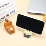 ZLFSRQ 2Pcs Resin Cat Figurine Phone Stand Cute Cat Desk Accessories Kitty Phone Holder Compatible with All Mobile Phones Animal Resin Gifts for Cats Lover Friends Home Office Bedroom Decoration - Image 8