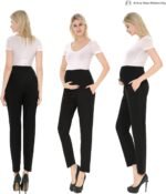 Maternity Pants Work Over The Belly with Pockets, Womens Pregnancy Dress Pants Office Clothes Trousers Stretch Summer - Image 6