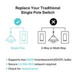 Kasa Smart Kasa Matter Smart Dimmer Switch: Voice Control w/Siri, Alexa & Google Assistant,UL Certified, Timer & Schedule, Easy Guided Install,Neutral Wire Required, Single Pole, 2.4GHz Wi-Fi, 3-Pack - Image 5