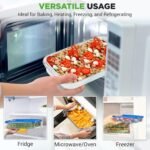 NutriChef 8-Piece Glass Baking Dish Set with Lids – Stackable Rectangular Bakeware for Lasagna, Casserole, Meatloaf, Leftovers & Storages– Oven, Freezer & Dishwasher Safe, BPA Free lid (Blue) - Image 3