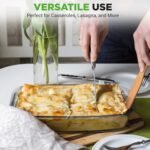 NutriChef 8-Piece Glass Baking Dish Set with Lids – Stackable Rectangular Bakeware for Lasagna, Casserole, Meatloaf, Leftovers & Storages– Oven, Freezer & Dishwasher Safe, BPA Free lid (Blue) - Image 4