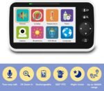 Baby Monitor with Camera and Audio, 5'' Screen Baby Monitors No WiFi, 30-Hour Battery, Remote Pan-Tilt-Zoom Video Baby Monitor, Night Vision,VOX,2-Way Talk, Temperature, 8 Lullabies and 1000ft Range - Image 3